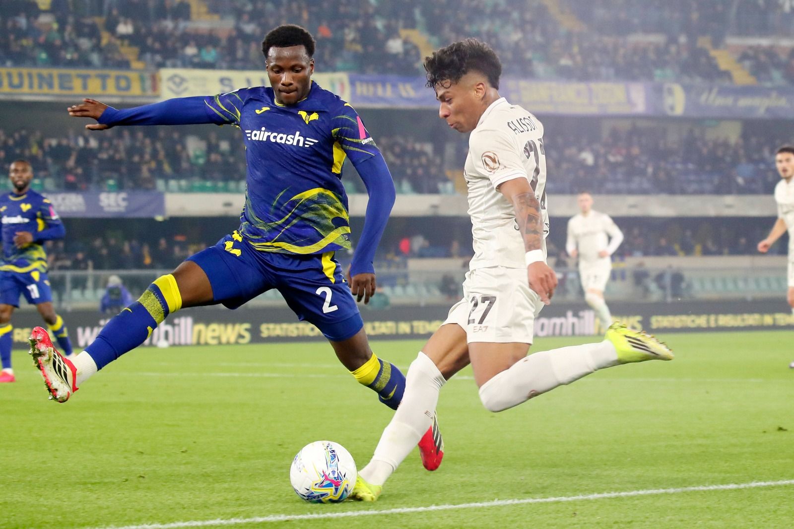 Daniel Oyegoke during the Serie A soccer match between Hellas Verona and Napoli at the Bentegodi Stadium in Verona, north west Italy - Saturday , February 28 , 2026.