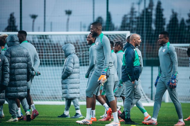 Super Eagles players in training at AFCON 2025