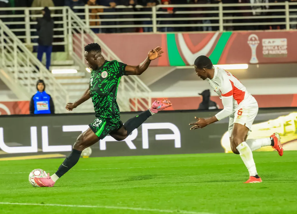 Akor Adams during the game against Mozambique