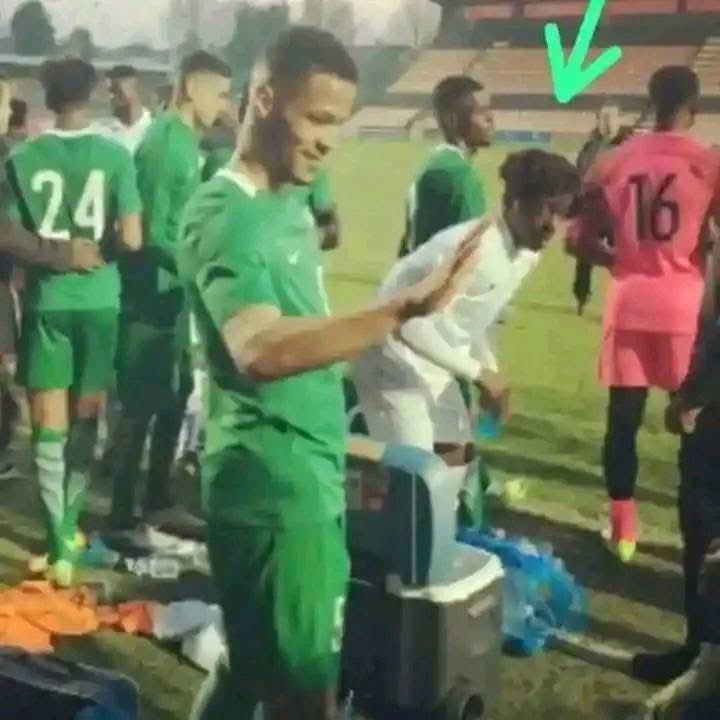 Eberechi Eze training with the Super Eagles of Nigeria