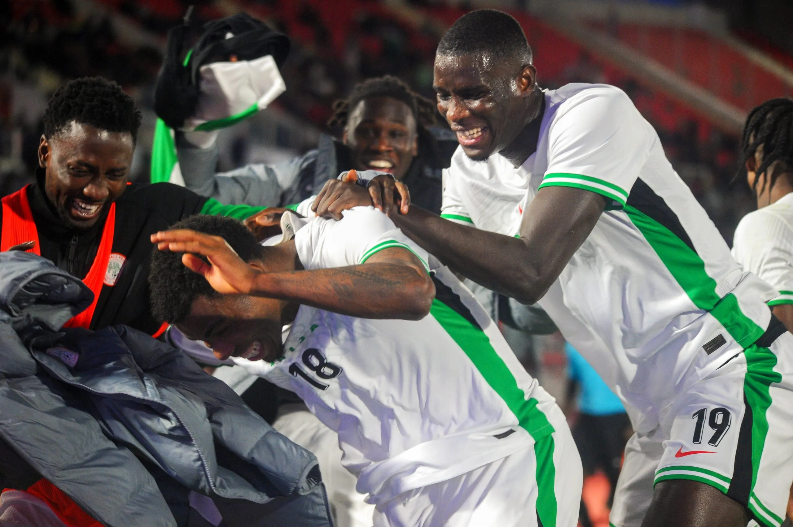 Super Eagles Raphael Onyedika, Paul Onuachu Wilfred Ndidi and Calvin Bassey of Nigeria