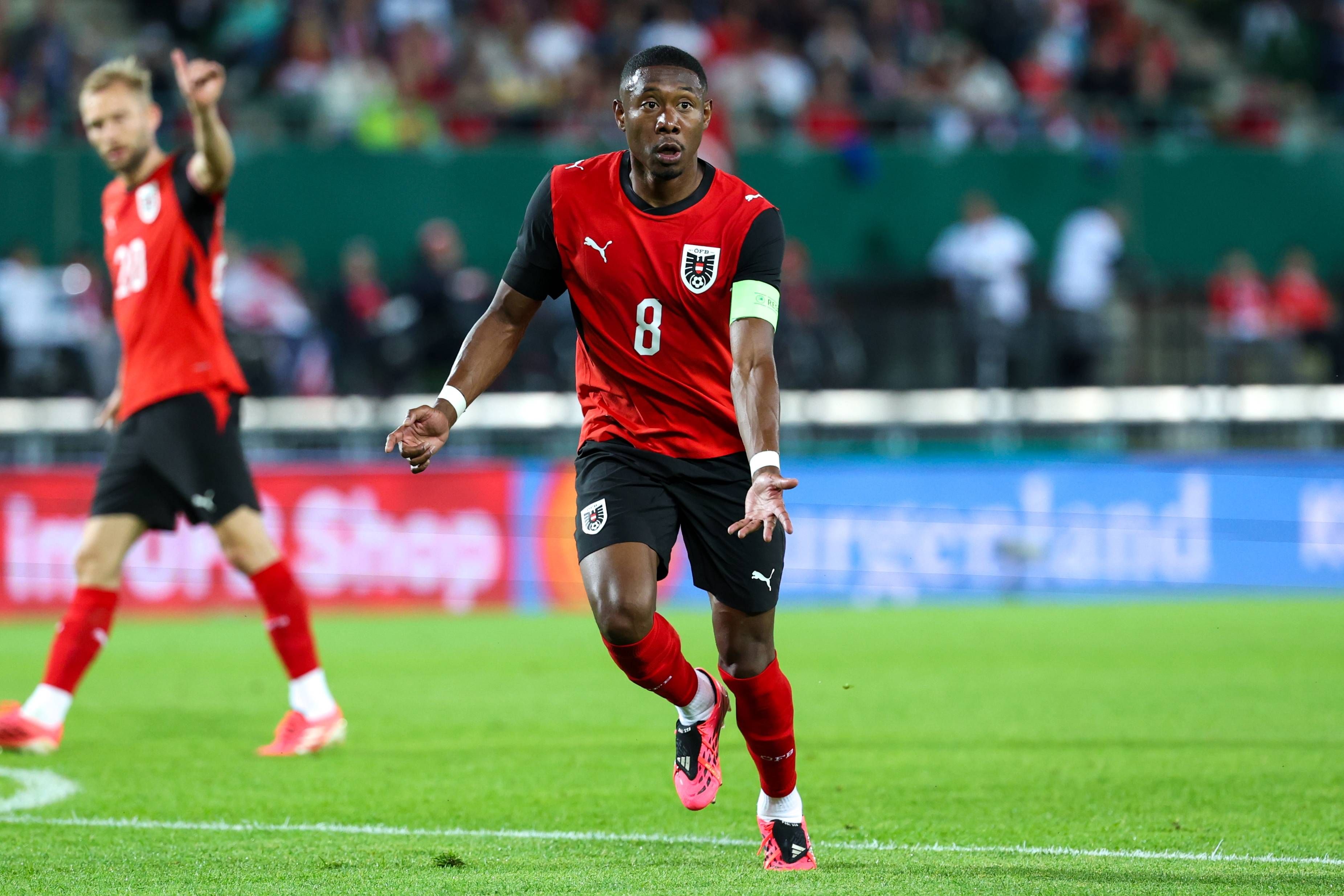 David Alaba of Austria is in action
