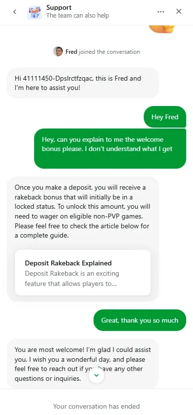 BC game bonus code explained by customer support.