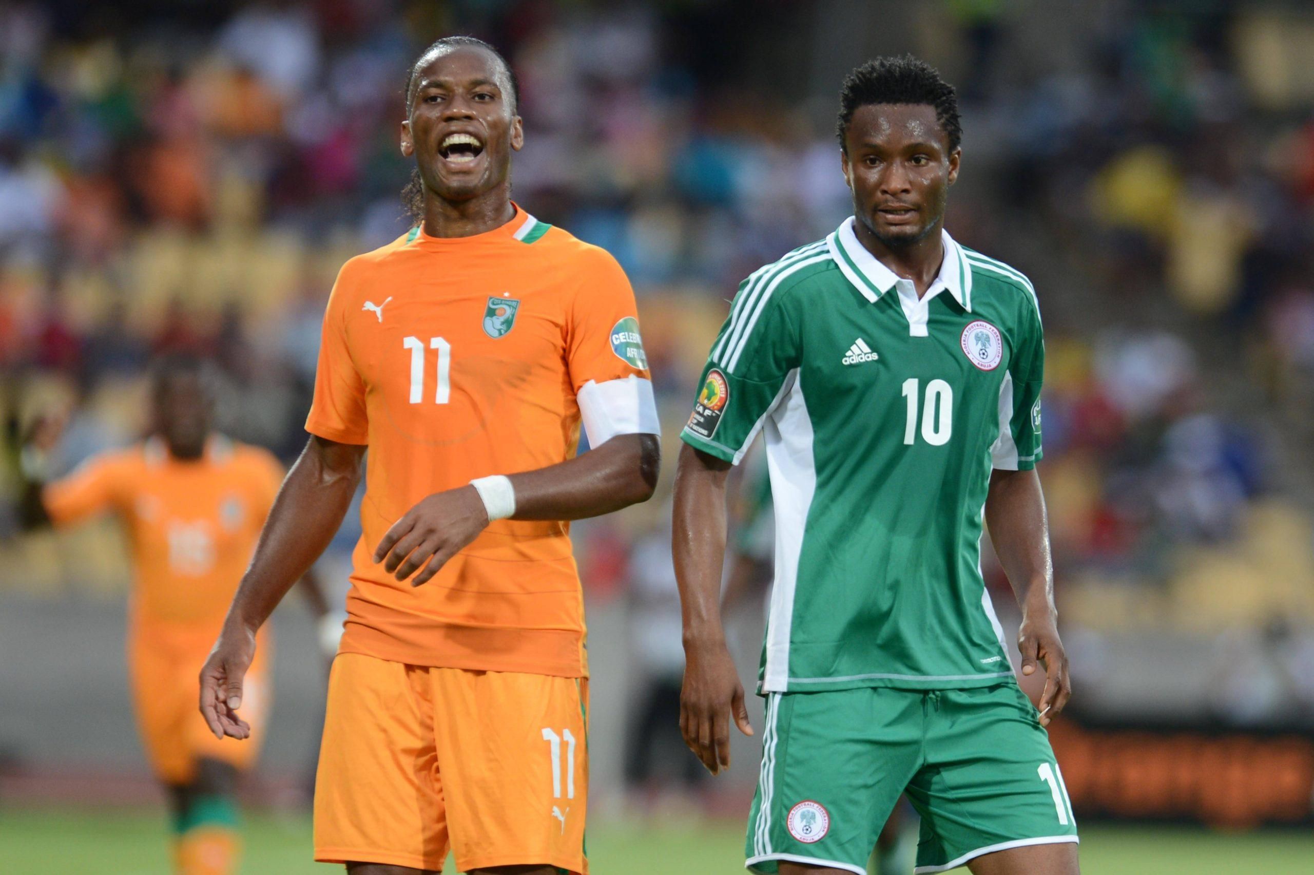 Nigeria and Cote d'Ivoire legends John Obi Mikel and Didier Drogba