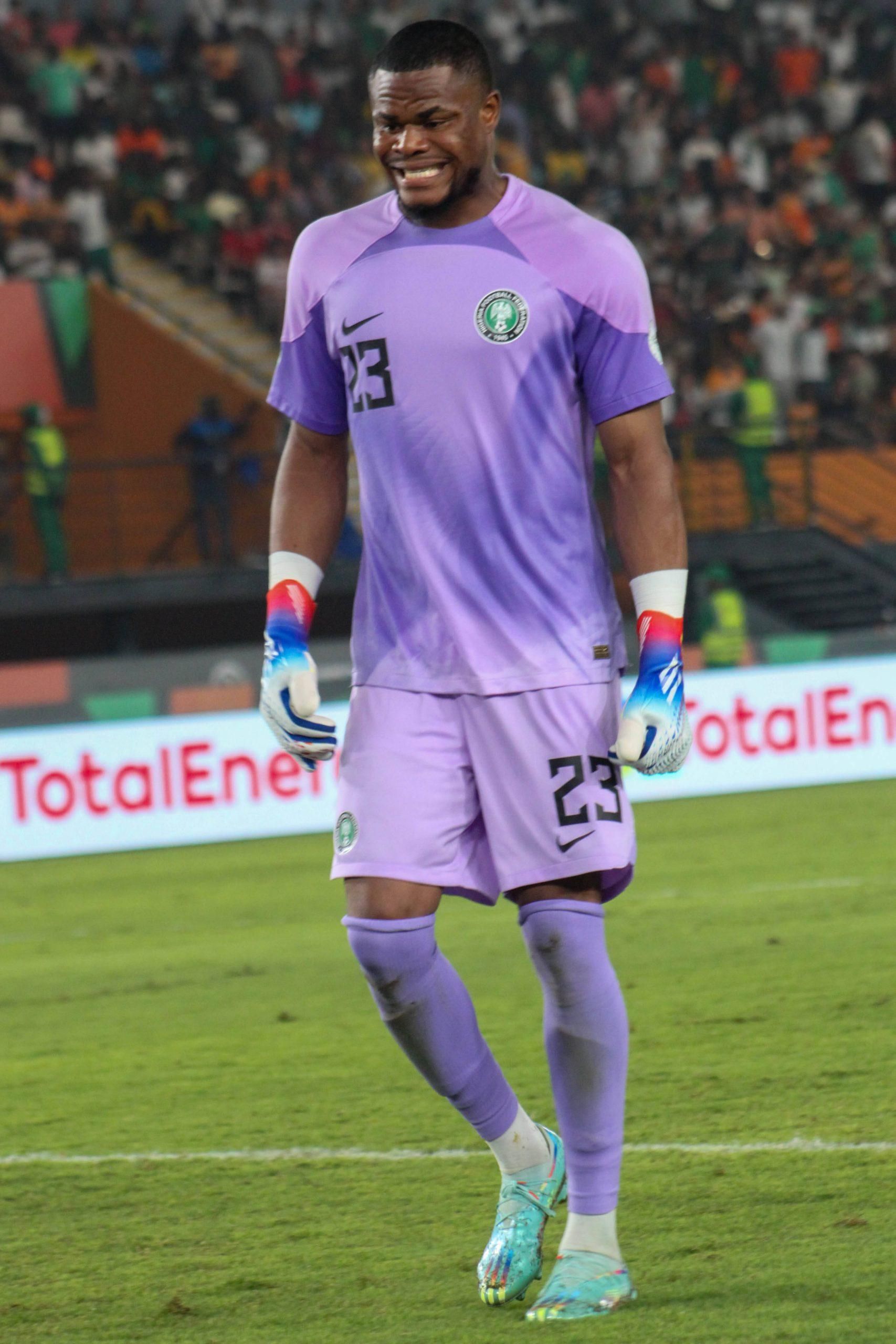 Stanley Nwabali of Nigeria during the TotalEnergies Caf Africa Cup of Nations Afcon 2023 match between Nigeria and Cameroon at 27, 2024 in Abidjan, Cote d Ivoire