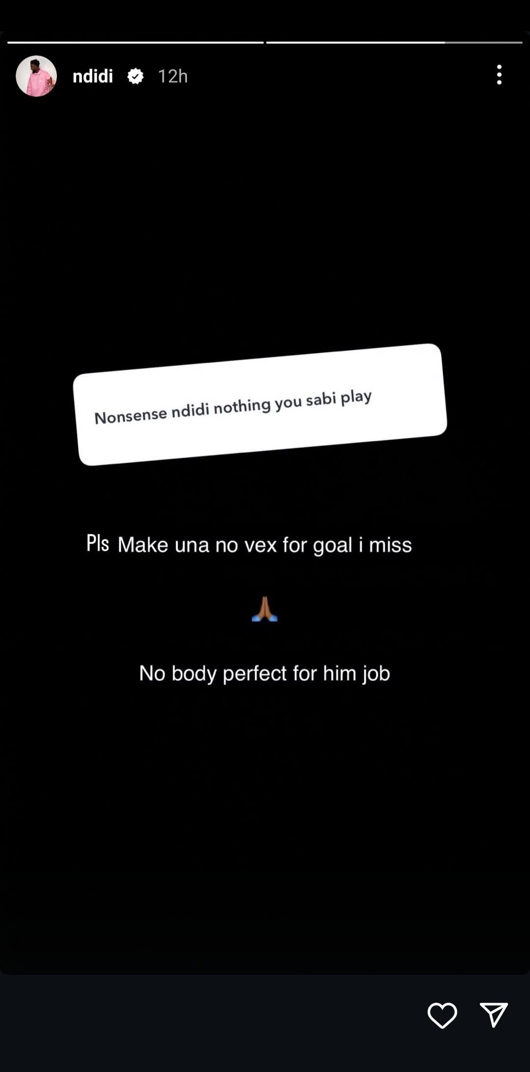 Wilfred Ndidi apologises to fans (Instagram)