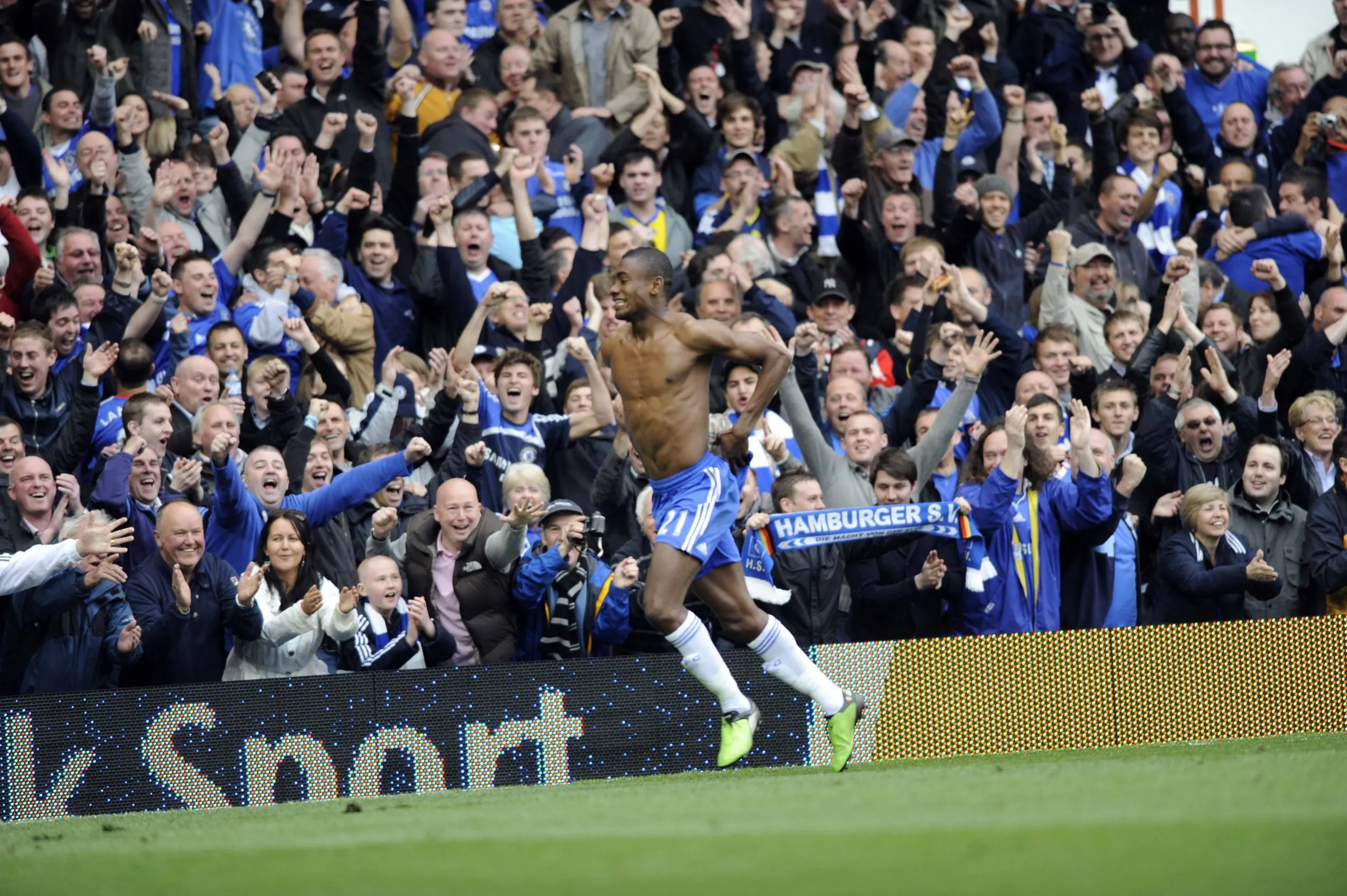 Solomon Kalou after scoring for Chelsea