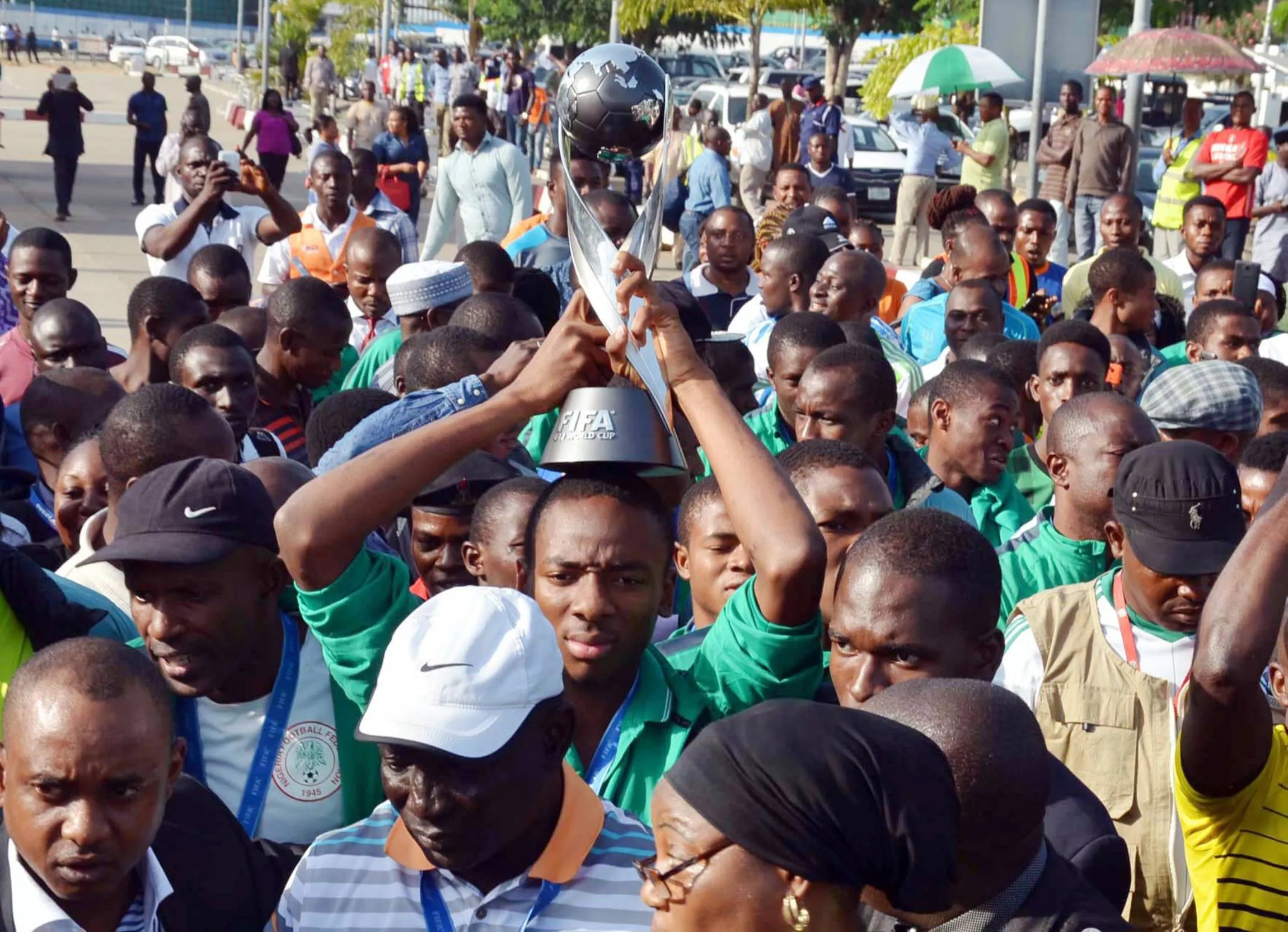 Nigeria's Golden Eaglets arrive at the Nnamdi Azikiwe International Airport in Abuja, Nigeria