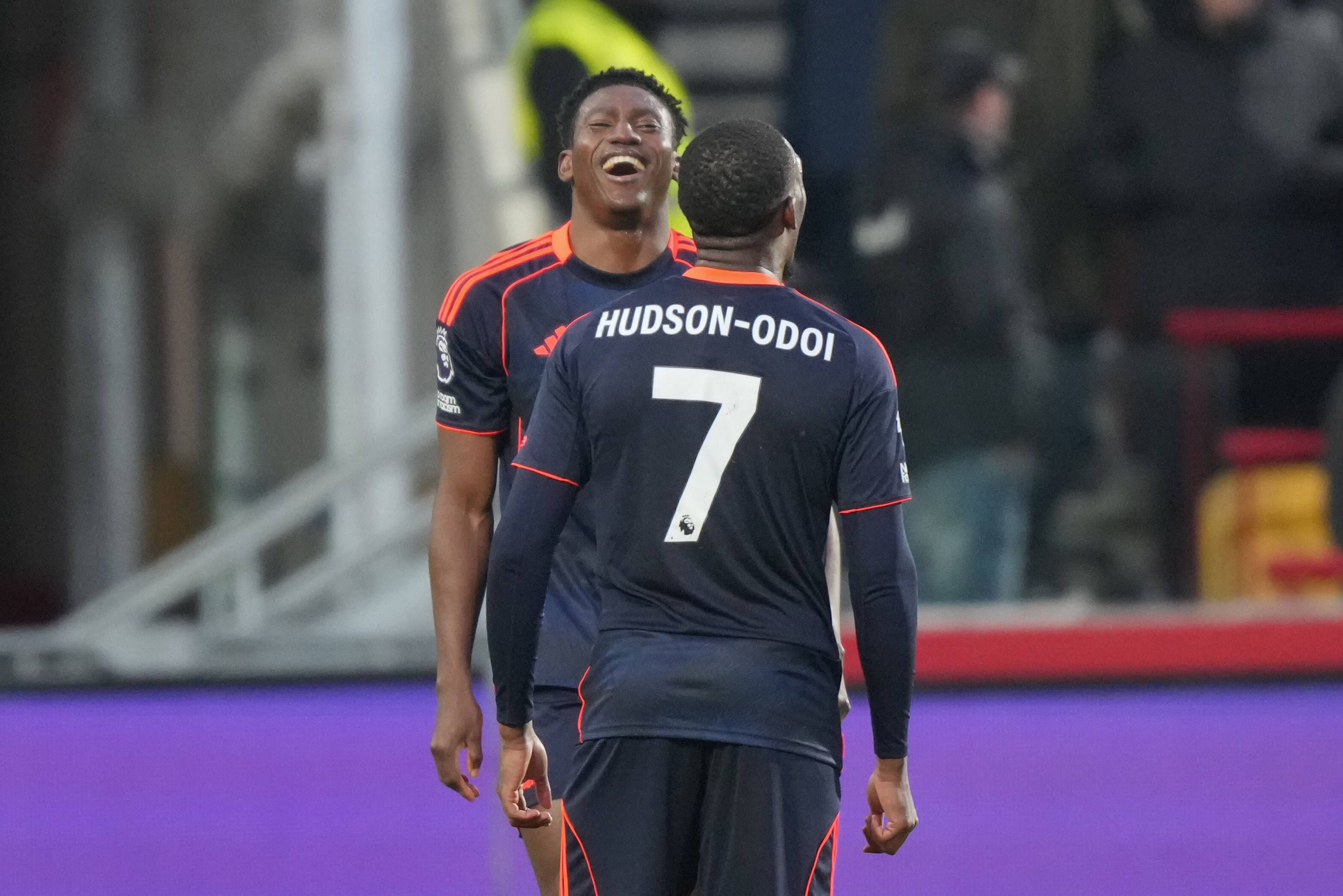 Taiwo Awoniyi of Nottingham Forest celebrates goal vs Brentford FC