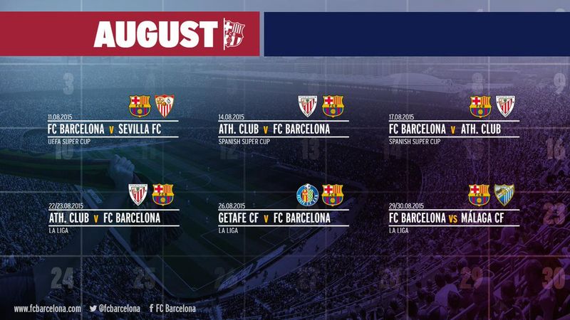 Barcelona La Liga Fixtures 2015-2016