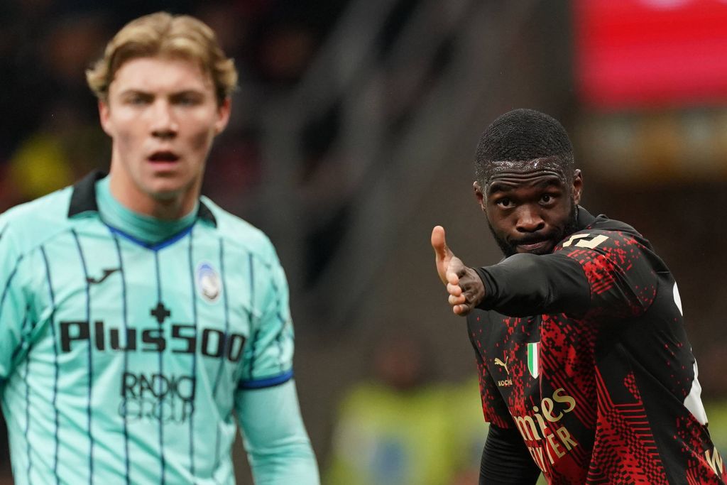 San Siro Stadium . In the pic : Rasmus Hojlund and Fikayo Tomori