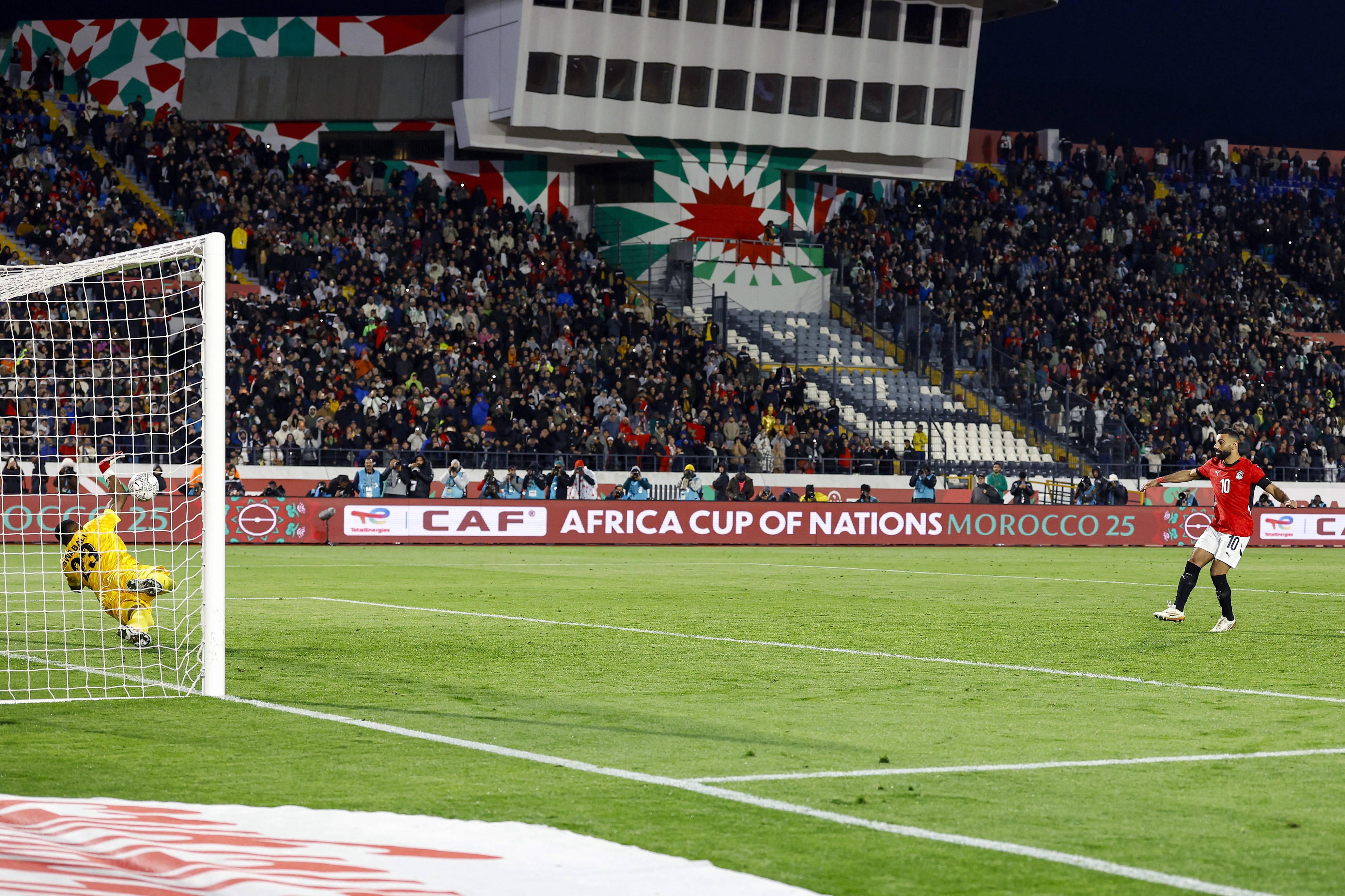 Stanley Nwabali denies Mohammed Salah from twelve yards in the AFCON 2025 third place game between Nigeria and Egypt