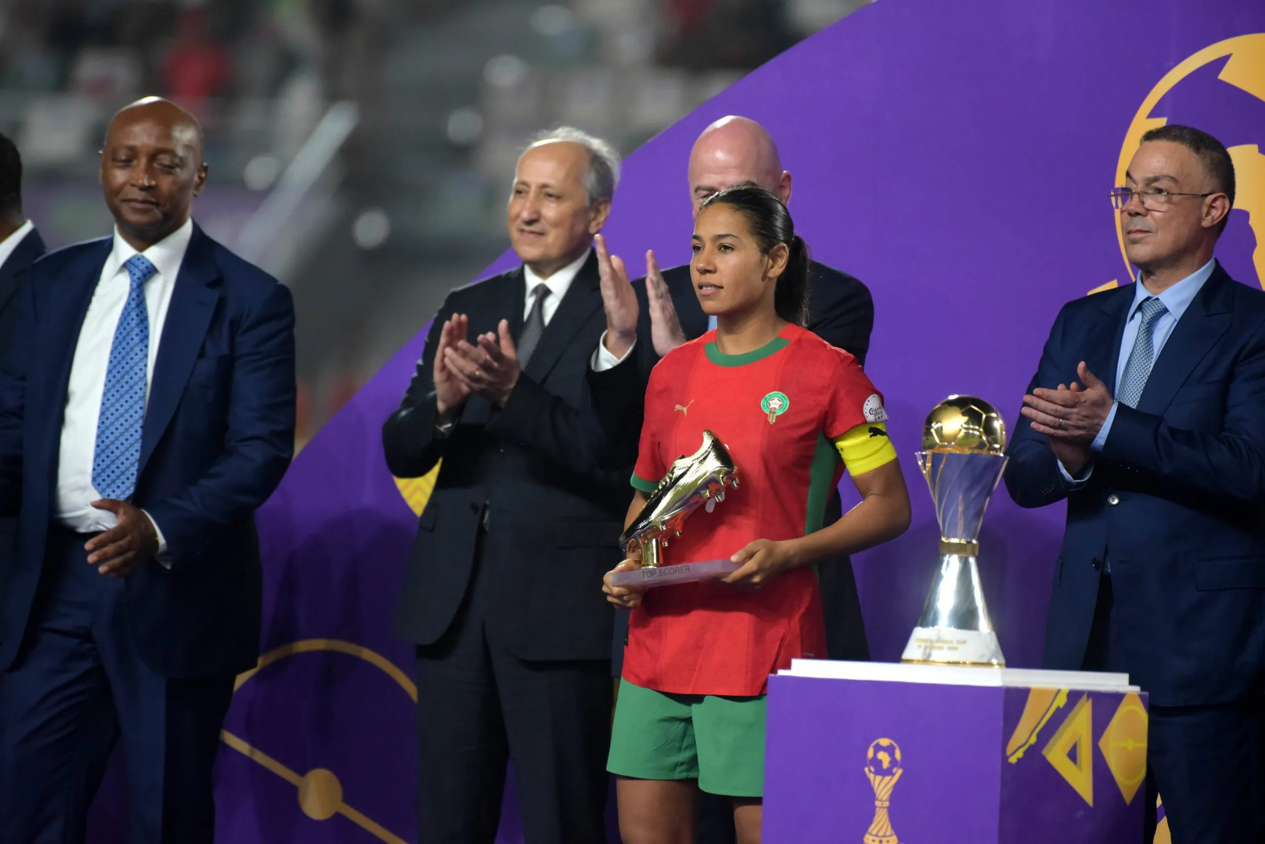 Ghizlane Chebbak during the 2025 WAFCON Finals match between Morocco and Nigeria at Stade Olympique de Rabat