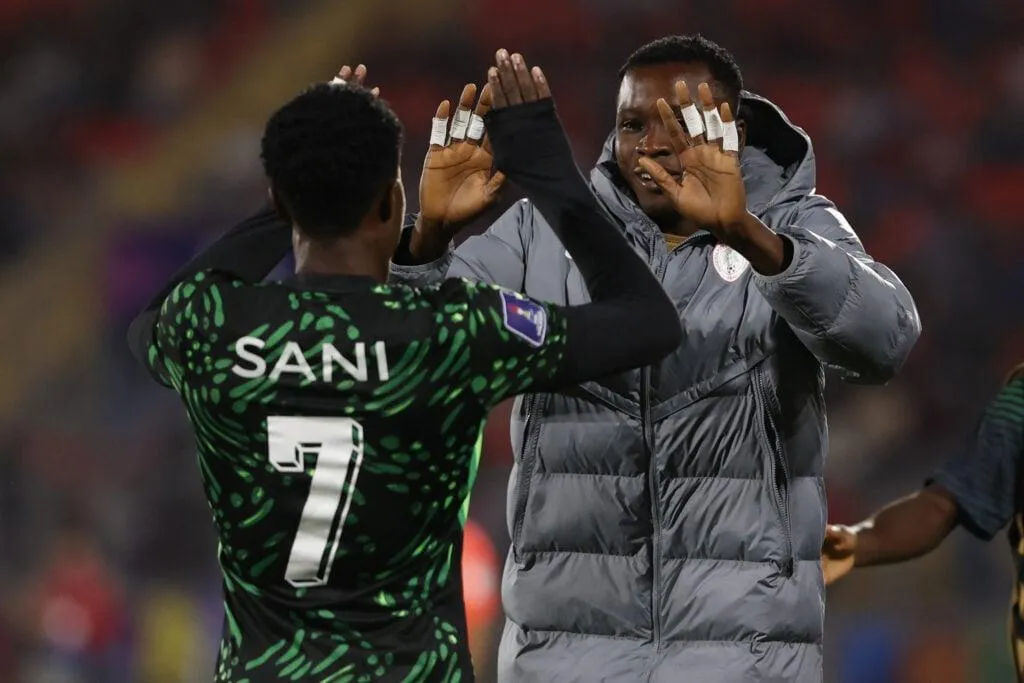 Sani Suleiman in action for the Flying Eagles of Nigeria at the U-20 FIFA World Cup in Chile