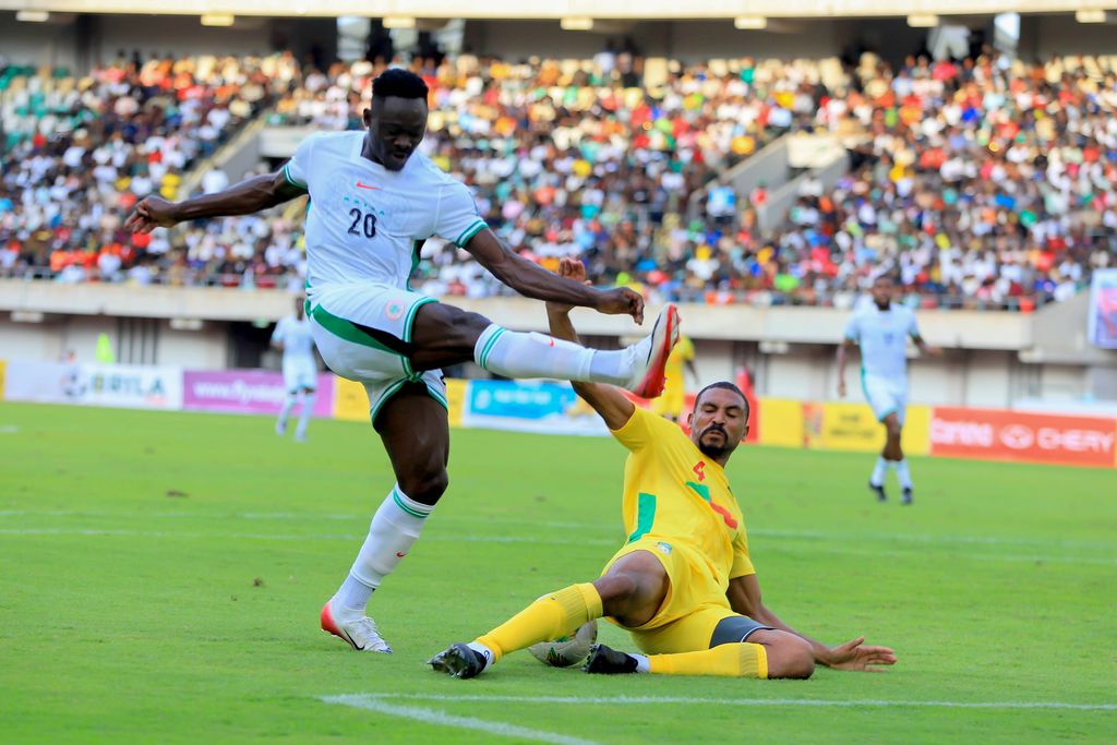 Akor Adams and Cedric Hountondji during the 2026 FIFA World Cup qualifier match between Super Eagles of Nigeria and Benin Republic