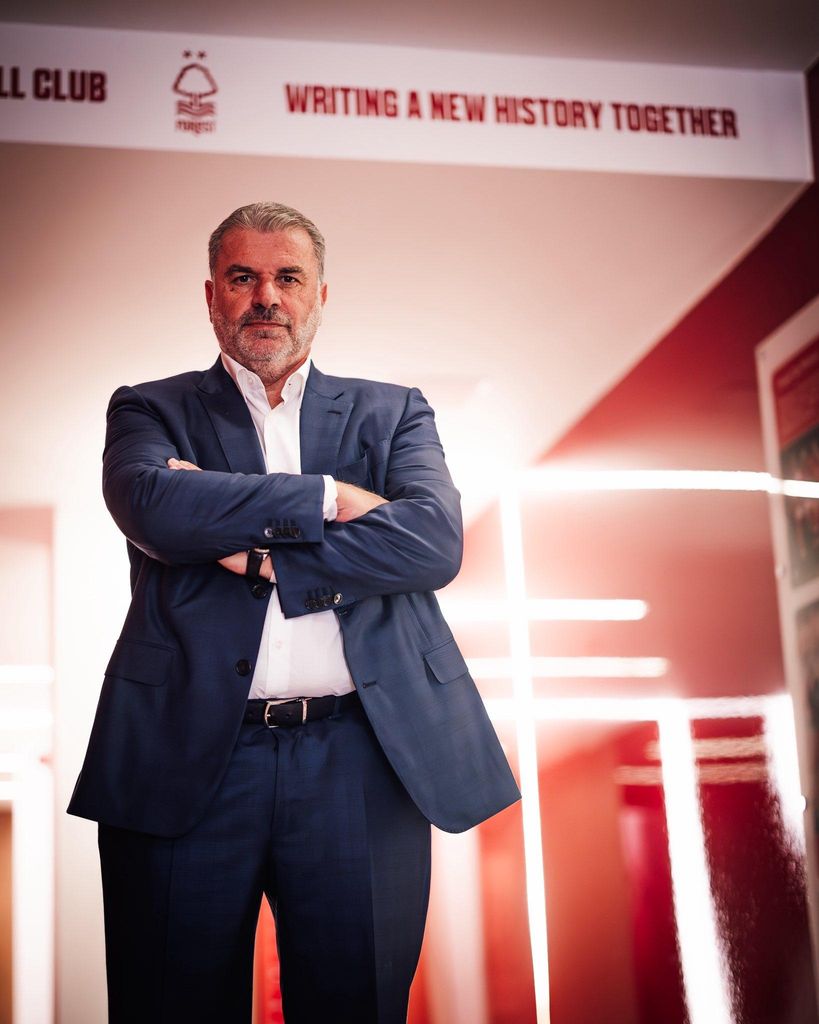 Ange Postecoglou in the Nottingham Forest dugout
