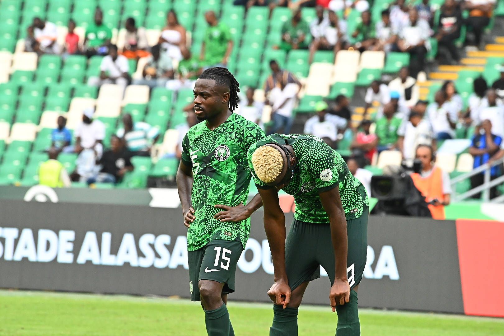 Super Eagles stars Moses Simon and Victor Osimhen