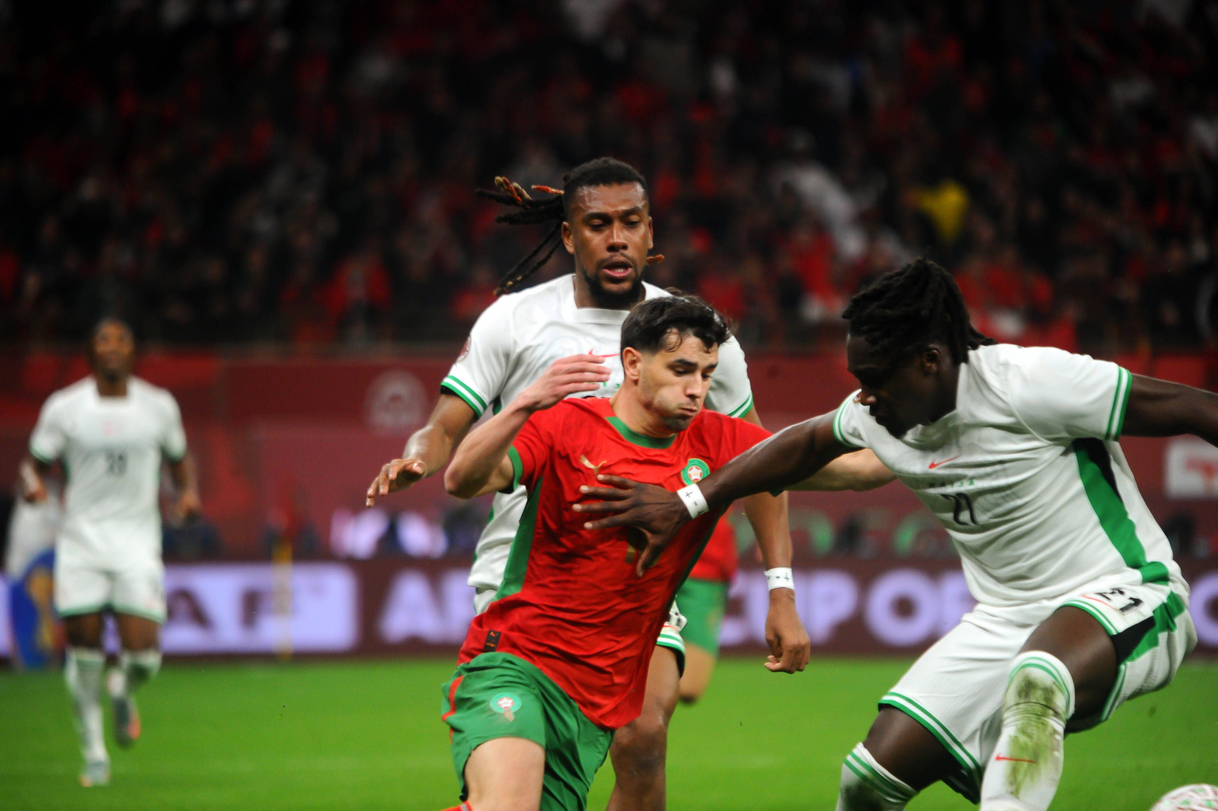 Brahim Diaz in action for Morocco against Nigeria