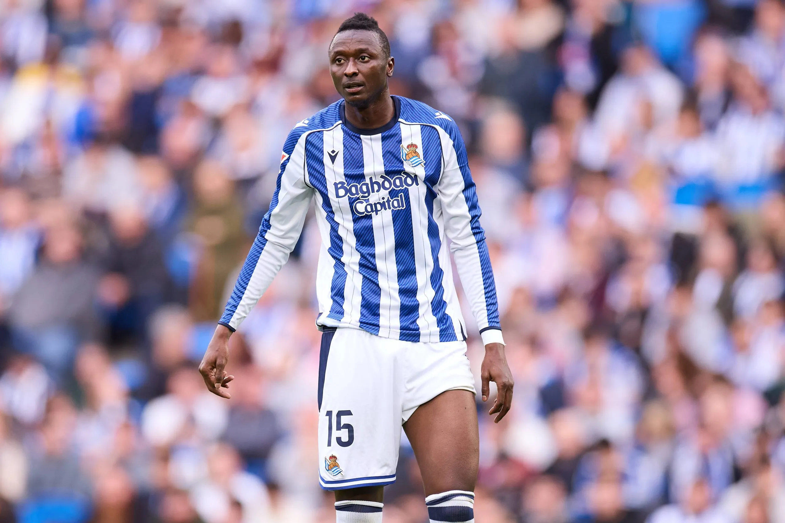 Real Sociedad v Villarreal CF - Umar Sadiq of Real Sociedad looks on