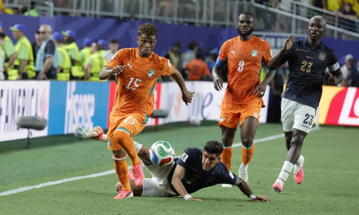 Amad Diallo in action for Ivory Coast at the 2026 World Cup 