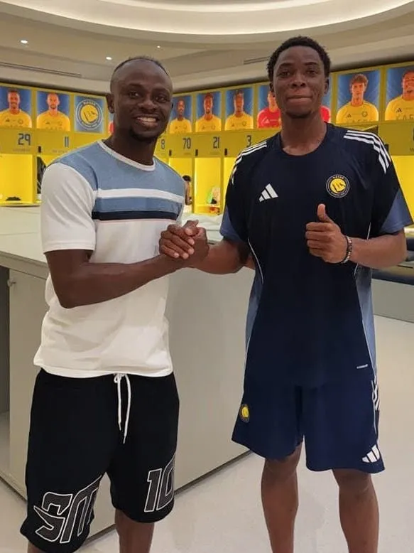 Sadio Mane and David Oguejiofor 
