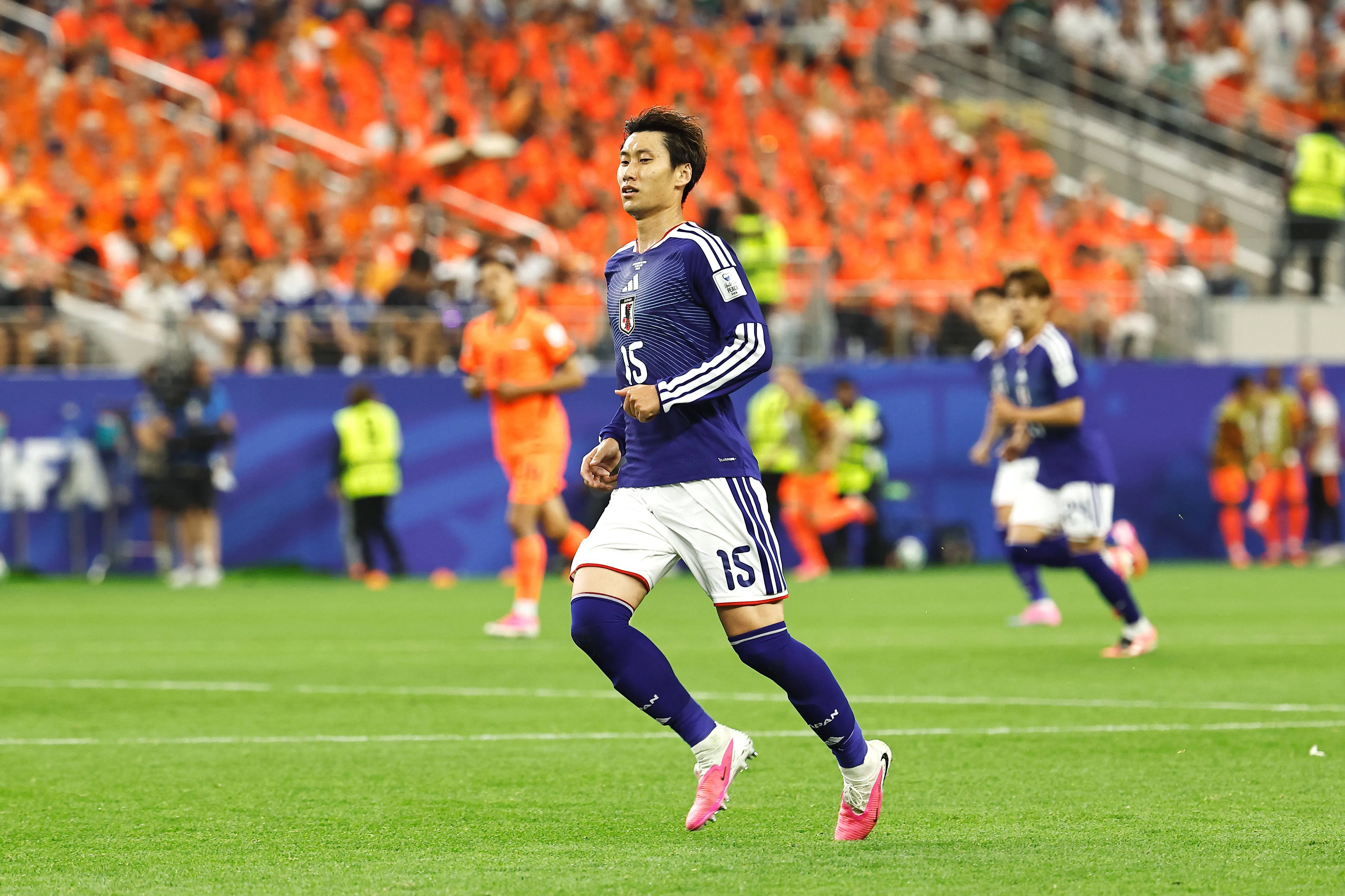 Japan's Daichi Kamada in action against the Netherlands