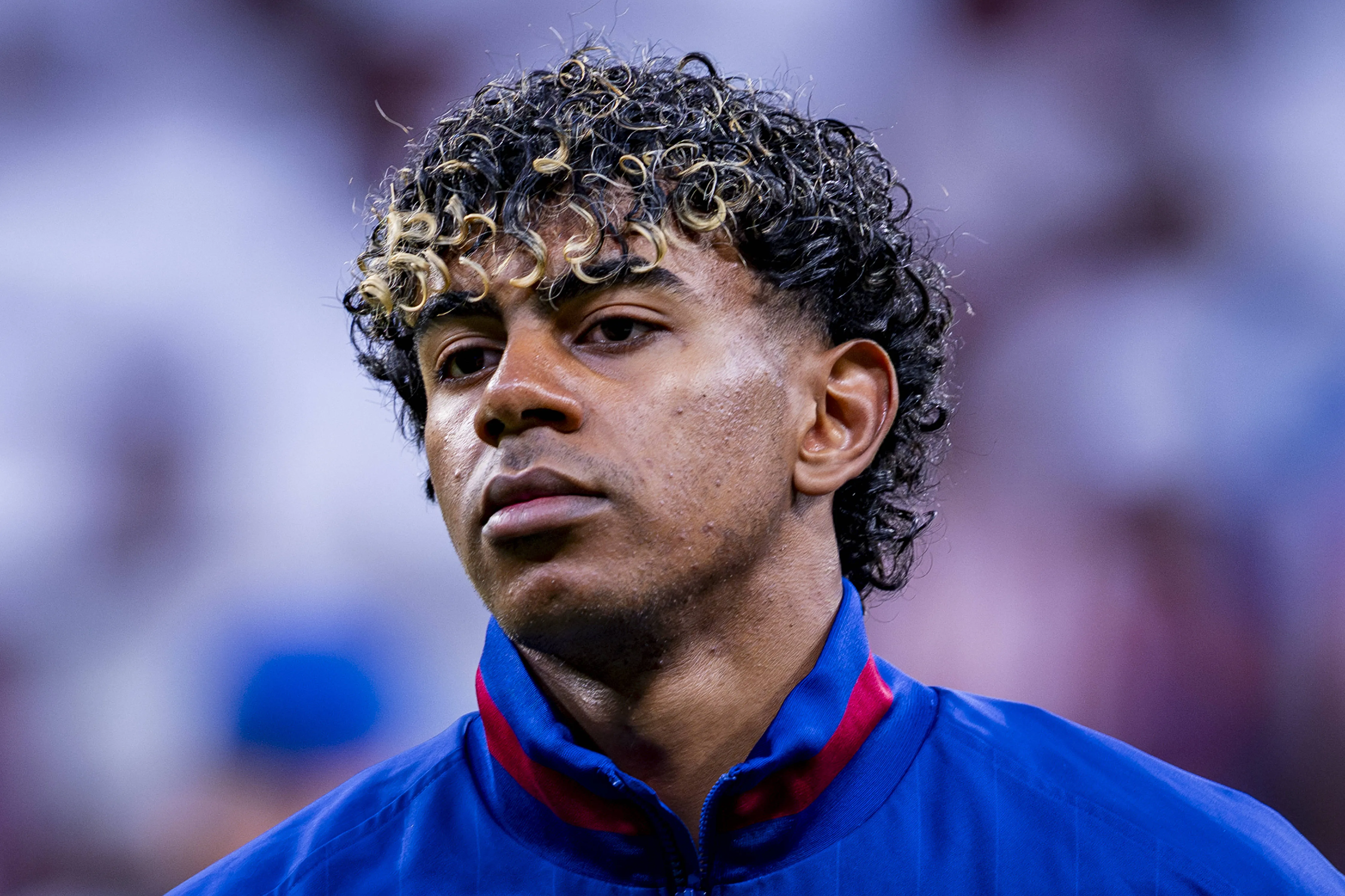 Lamine Yamal is seen during the match between Atletico de Madrid and FC Barcelona