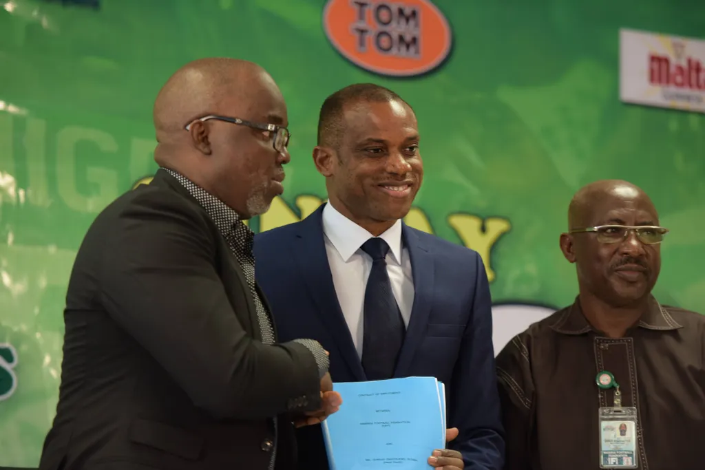 Sunday Oliseh and former NFF President Amaju Pinnick