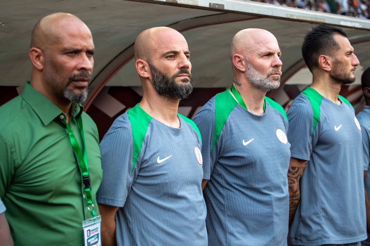Super Eagles coaches led by Eric Chelle. Photo by IMAGO