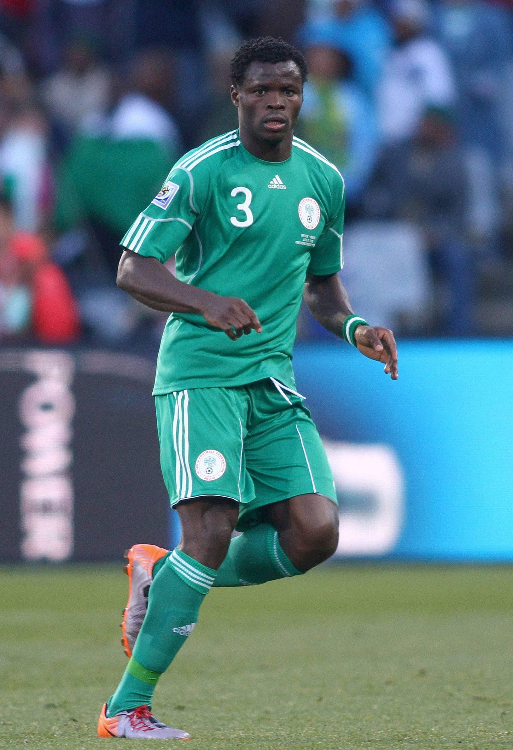 Taye Taiwo of Nigeria during a 2010 World Cup Group B match between Greece and Nigeria