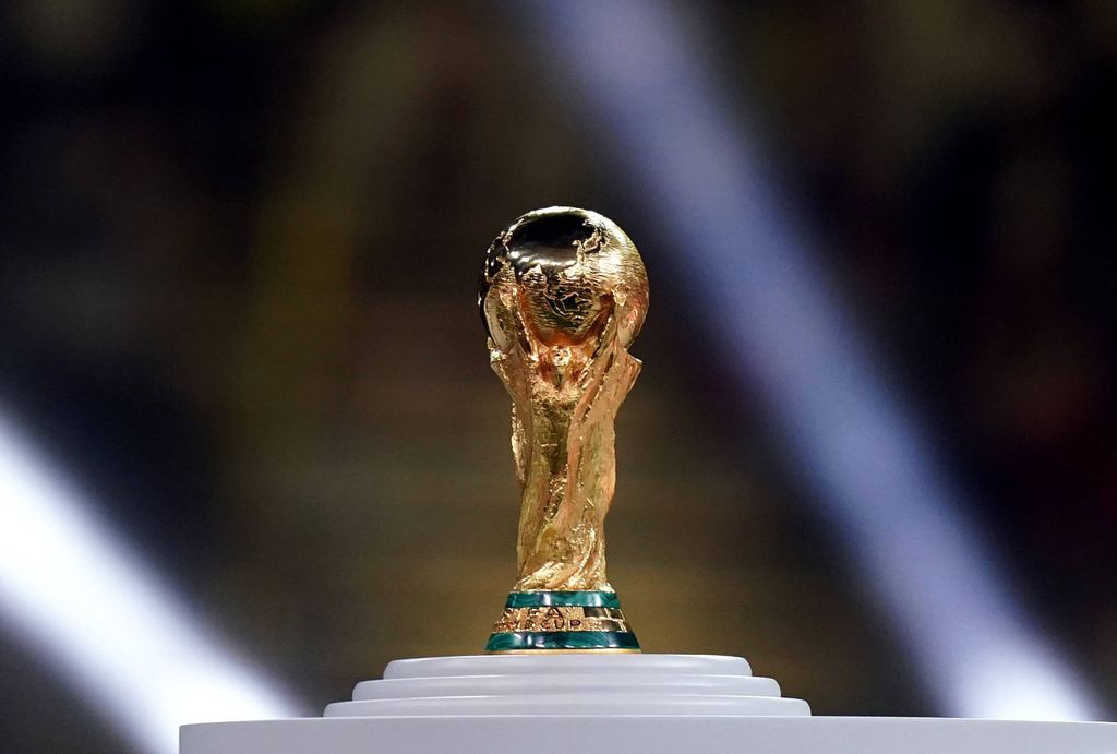 A picture of the FIFA World Cup trophy