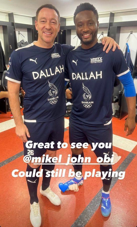 John Terry reacts to Mikel Obi's performance