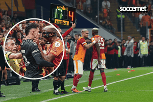 Watch: Osimhen neck-grabs Besiktas’ defender in heated Istanbul derby