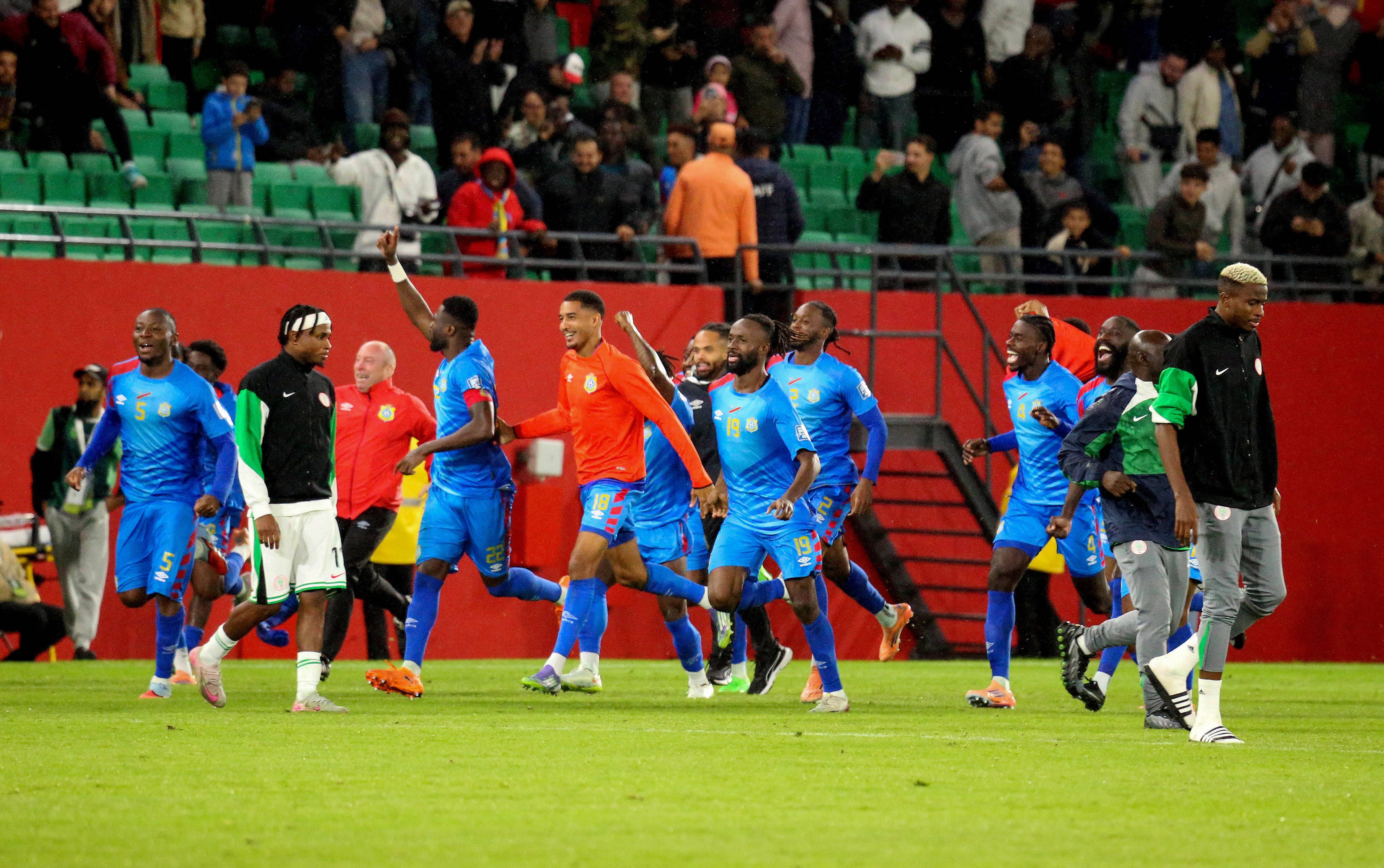 Dr Congo celebration during the 2026 FIFA World Cup Playoffs between Nigeria and Dr Congo