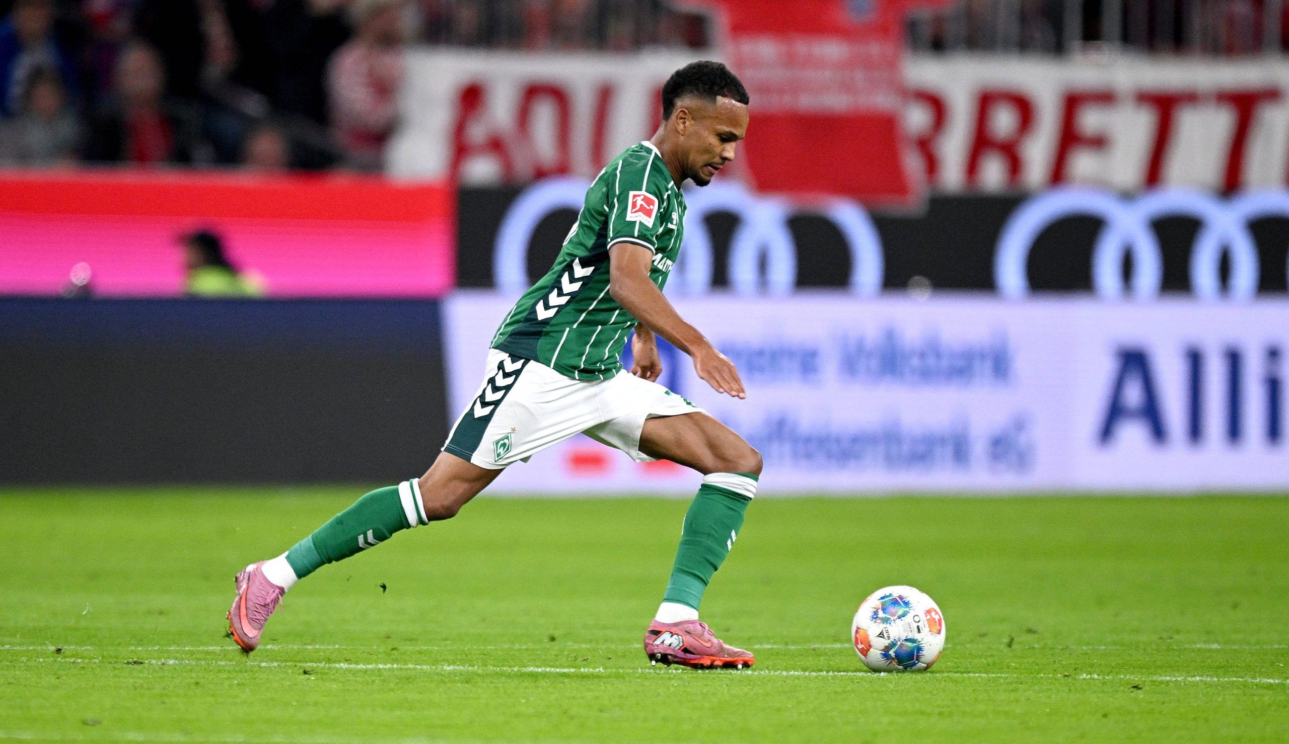 Felix Agu in action for Bundesliga club SV Werder Bremen