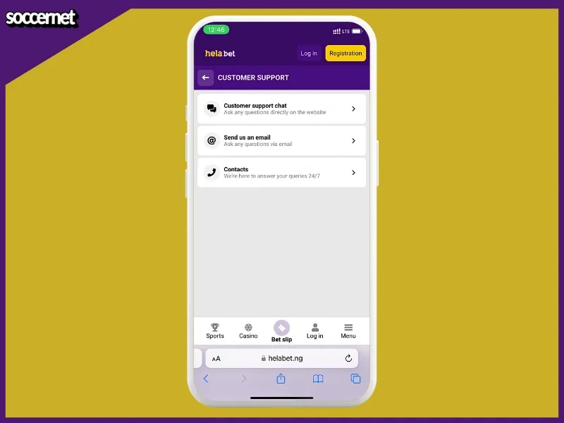 Helabet review of the customer service.