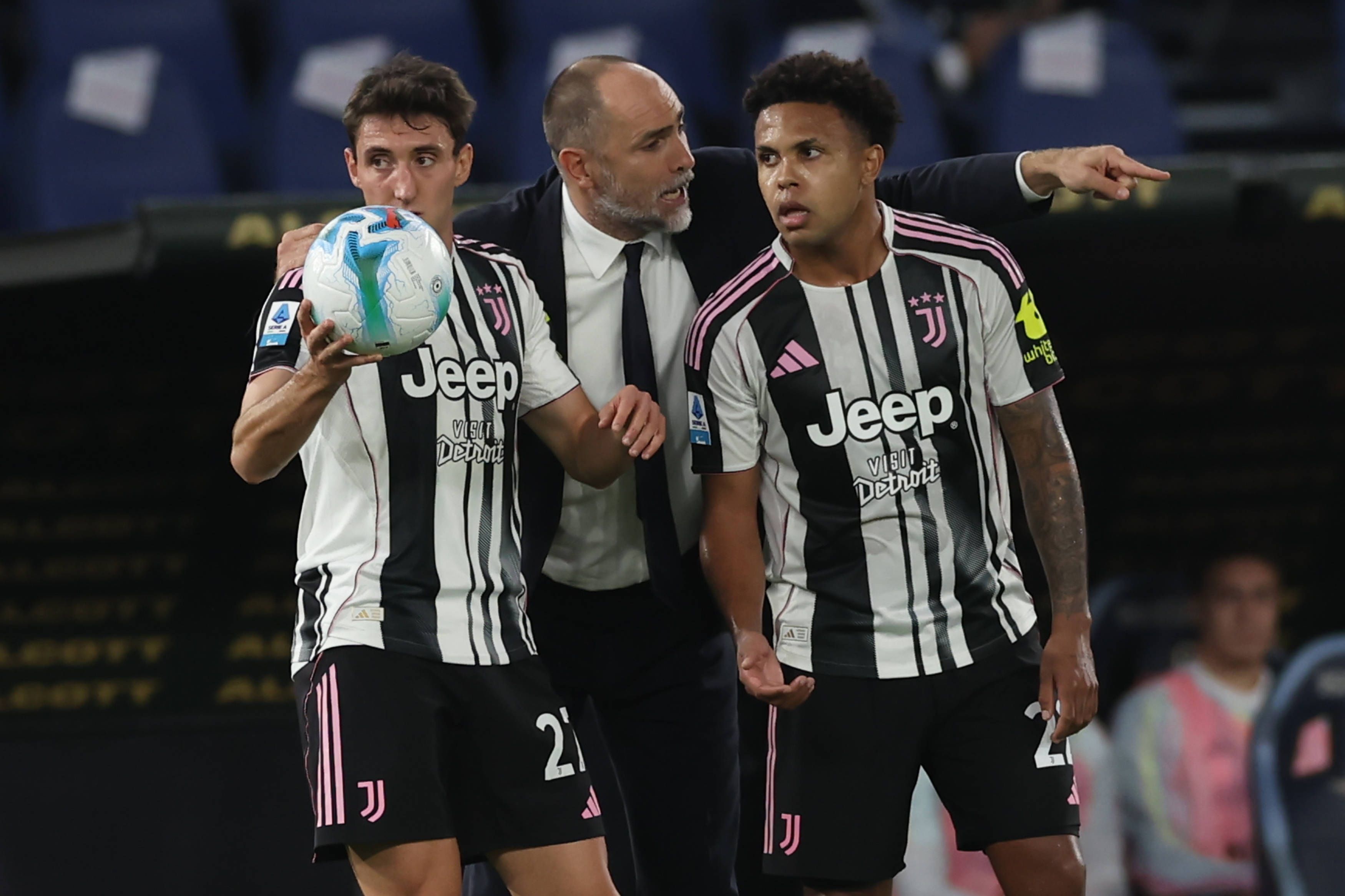 Andrea Cambiaso, Igor Tudor, Weston McKennie of Juventus