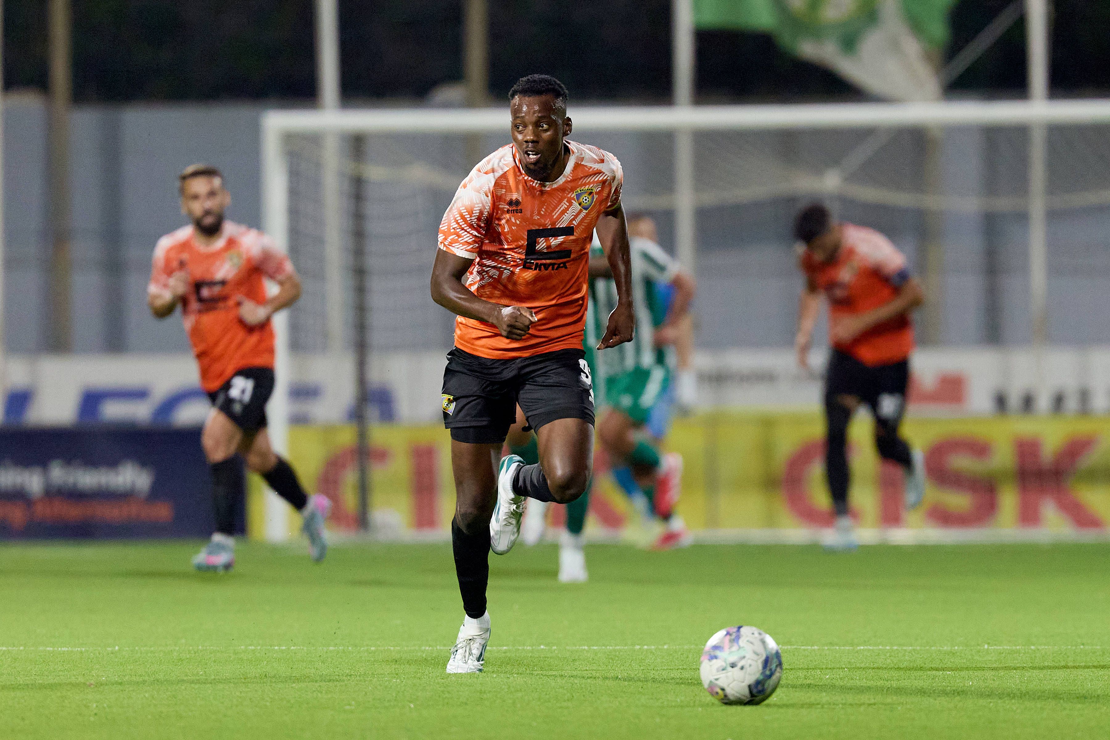 Sunday Adetunji of Ballkani is in action during the UEFA Conference League Second qualifying round, 2nd leg soccer match between Floriana FC and FC Ballkani at the Centenary Stadium, in Ta Qali, Malta, on 31 July 2025. UEFA Conference League - Floriana FC v FC Ballkani