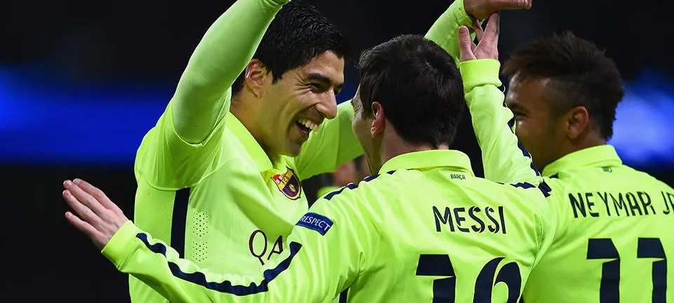Suarez Celebrates Goal Against Manchester City