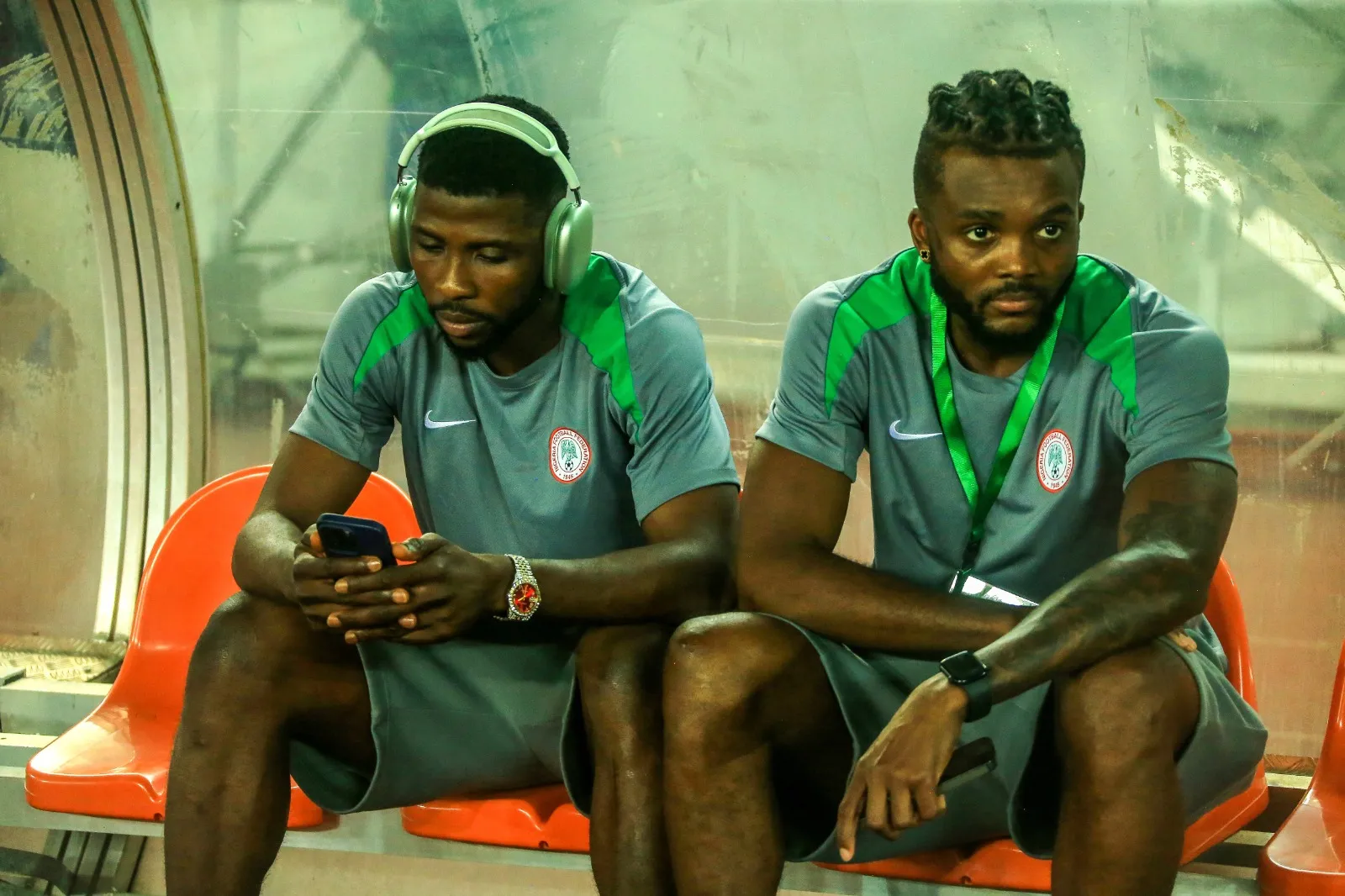 Super Eagles stars Kelechi Iheanacho and Chidozie Awaziem