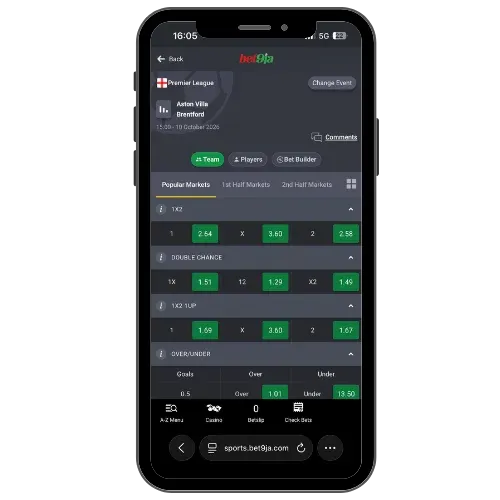 meaning of odds in betting example on Bet9ja 1x2