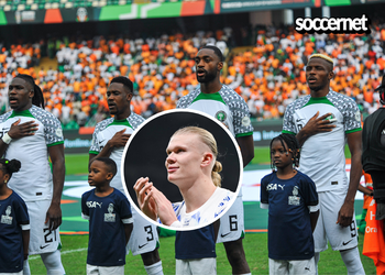 Photo: Manchester City star named after Tijani Babangida finally meets the Super Eagles legend