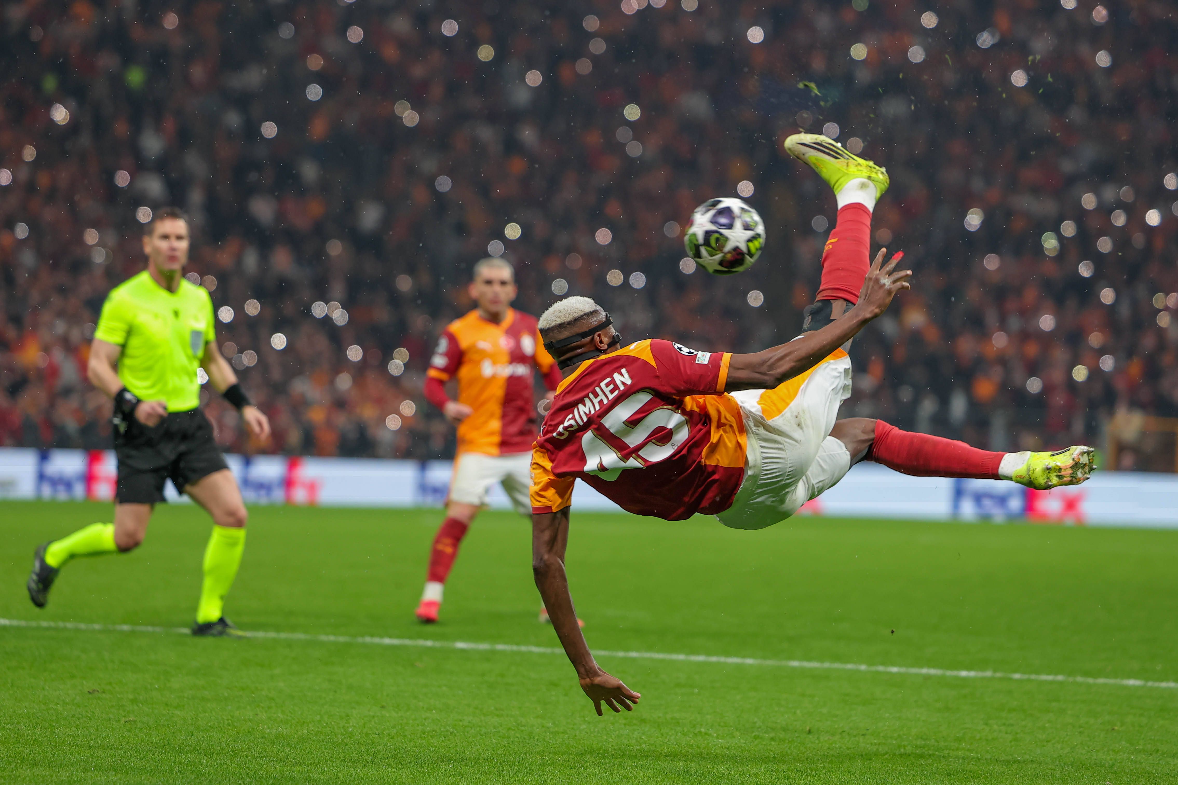 Victor Osimhen during the UEFA Champions League Knockout Play-off First Leg match between Galatasaray SK and Juventus FC at Rams Park Stadium