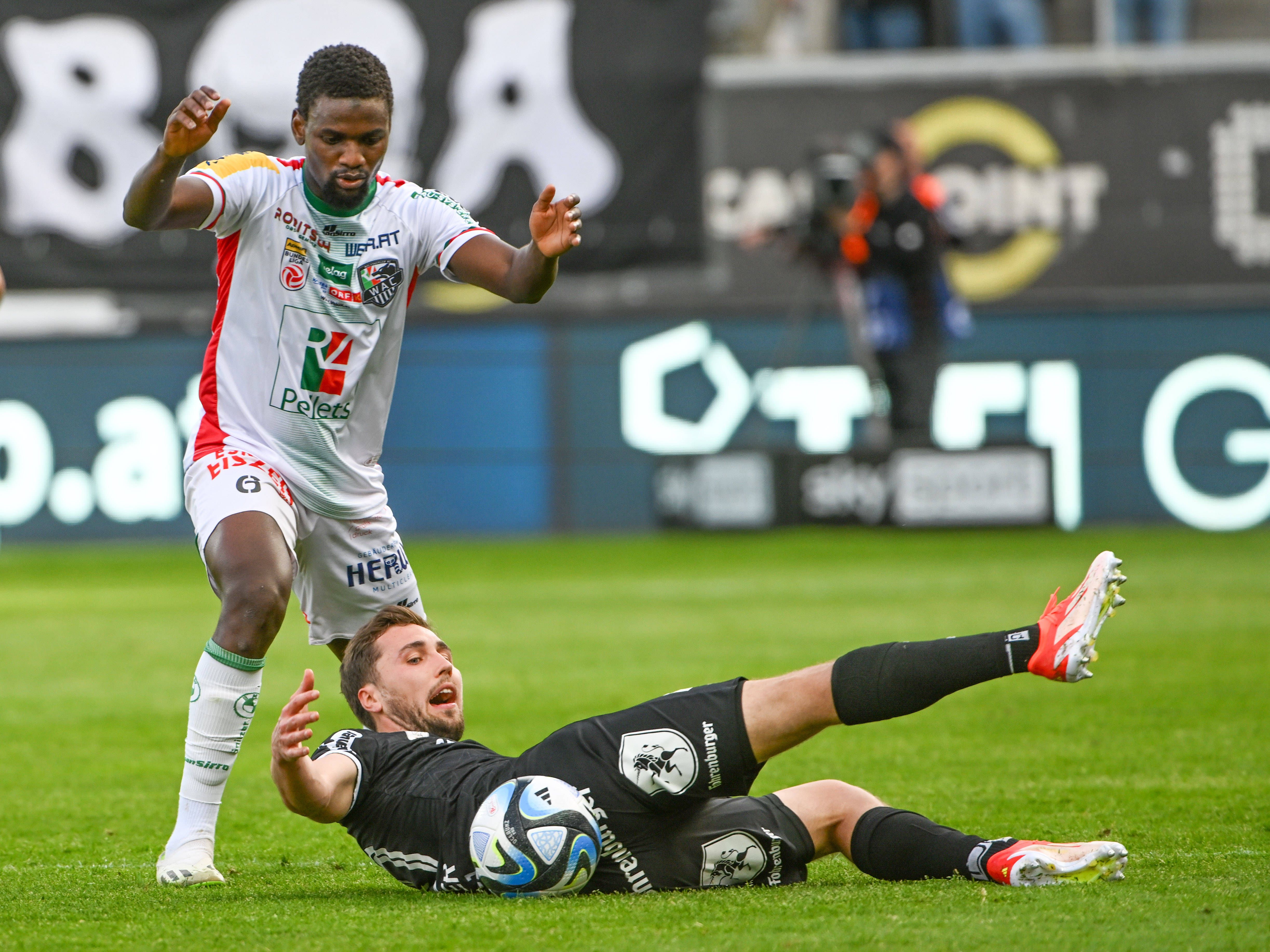 Samson Tijani WAC and Lukas Fadinger Altach