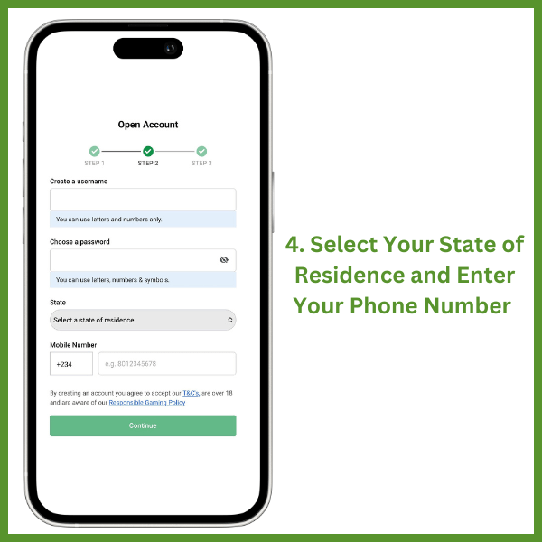 bet9ja registration step 4