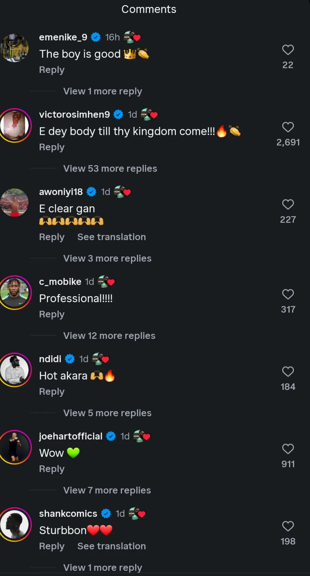 Kelechi Iheanacho hyped on Instagram 