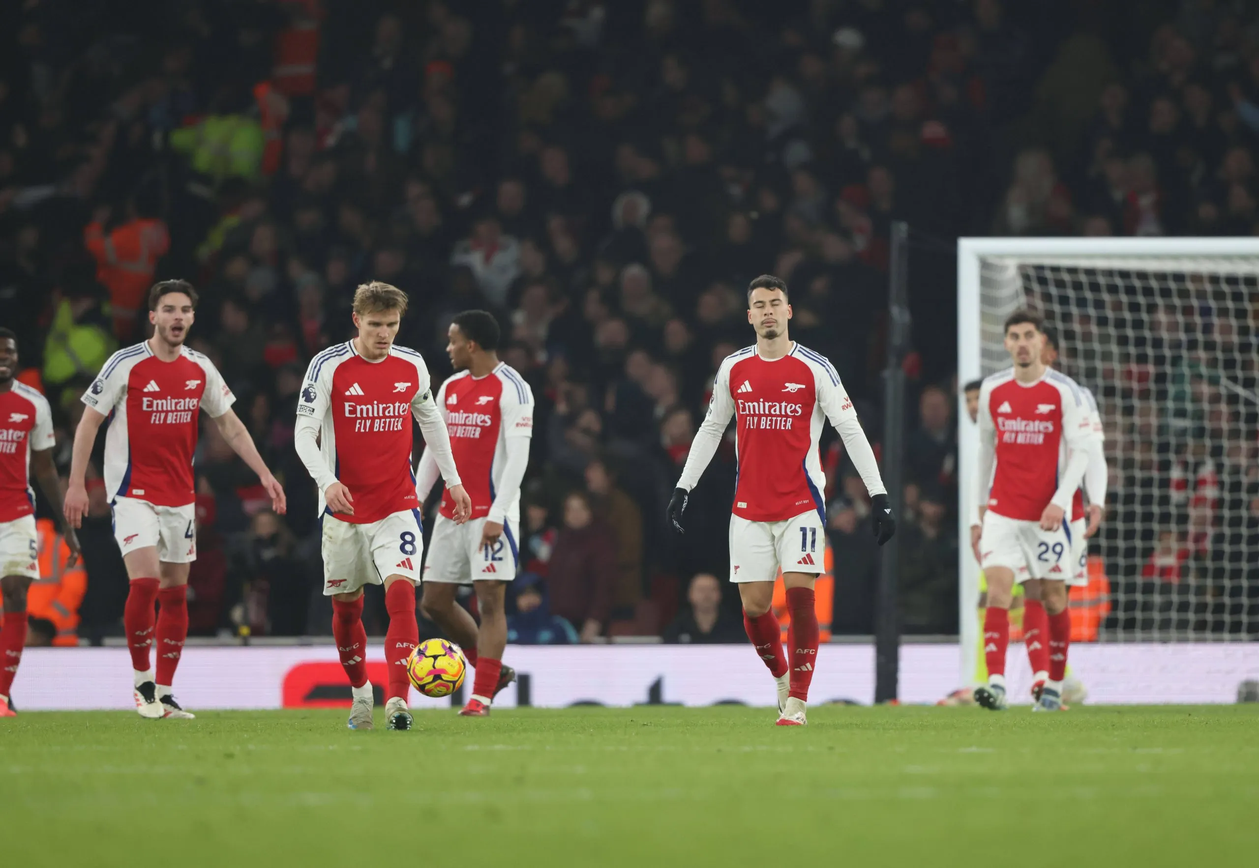 Gabriel Martinelli A and Arsenal dejection at the Arsenal v Aston Villa EPL match, at the Emirates Stadium
