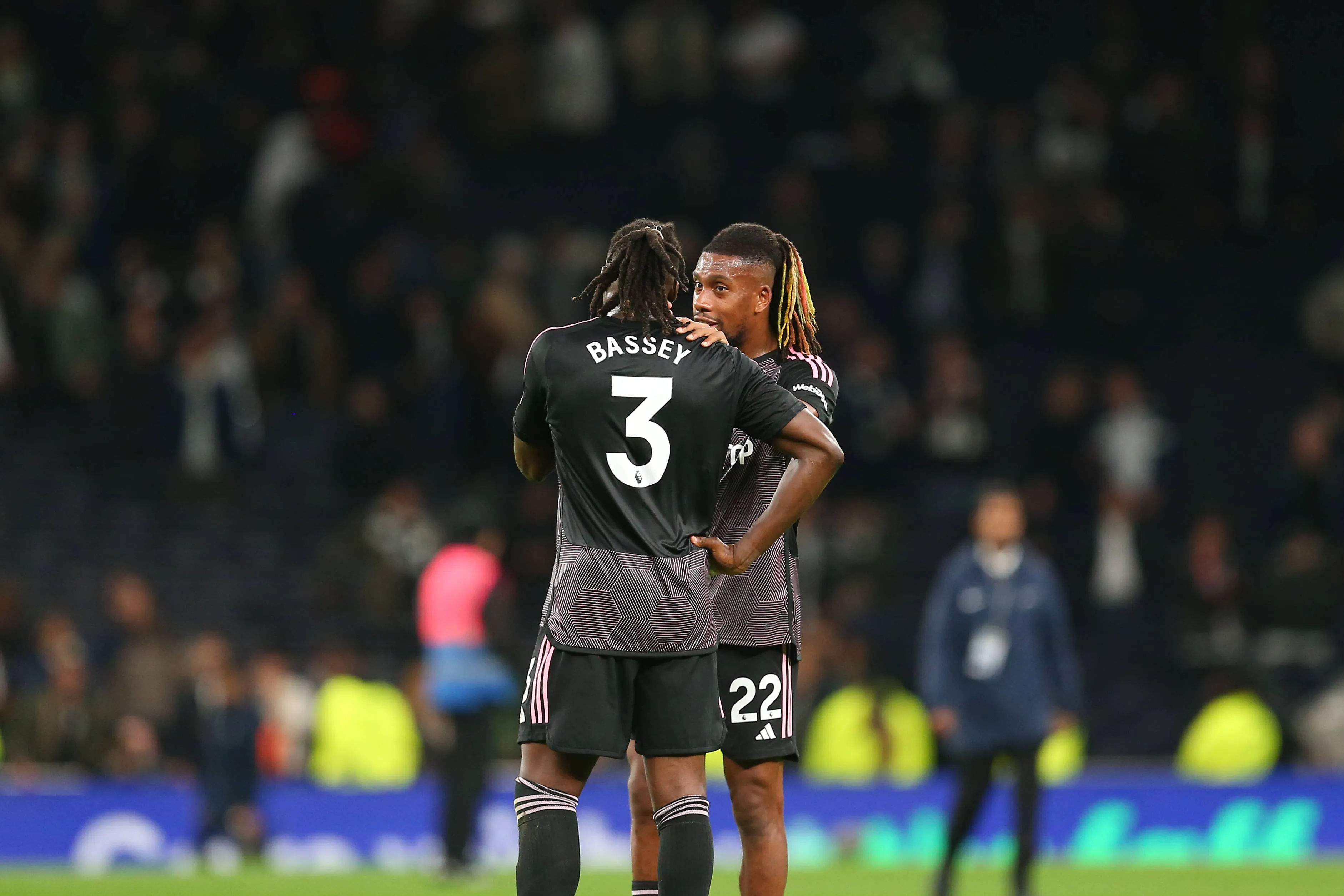 Alex Iwobi and Calvin Bassey of Fulham. 