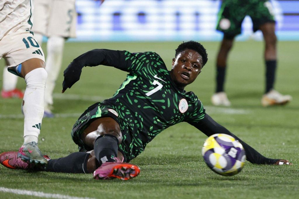 Sani Suleiman in action for the Flying Eagles of Nigeria at the U-20 FIFA World Cup in Chile