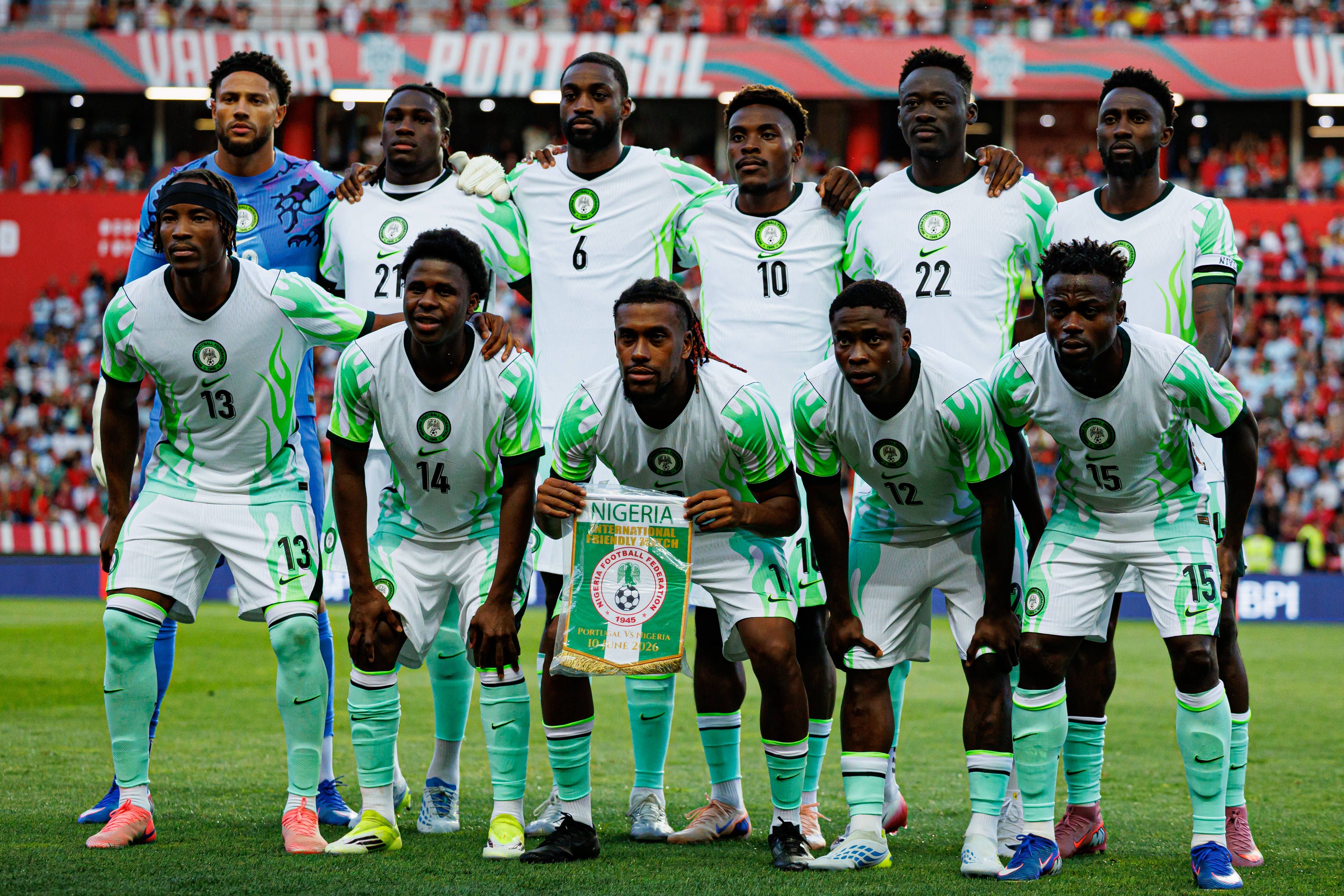 Team photo of the Super Eagles of Nigeria during the friendly game against Portugal